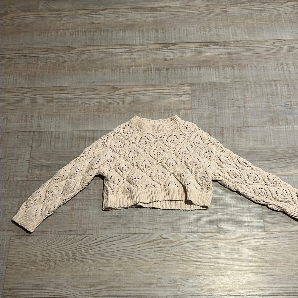 Elegant Cream Cable Knit Sweater